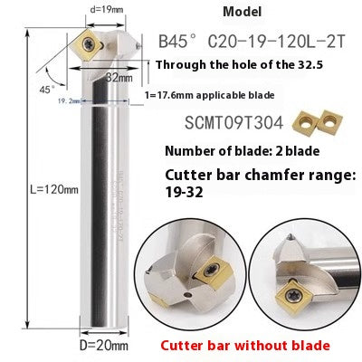 6037 45 degree inside and outside positive and negative chamfering cutter CNC rounding chamfering cutter SD SPK upper and lower bore reverse pull chamfering cutter bar Shandong Denso Pricision Tools Co.,Ltd.